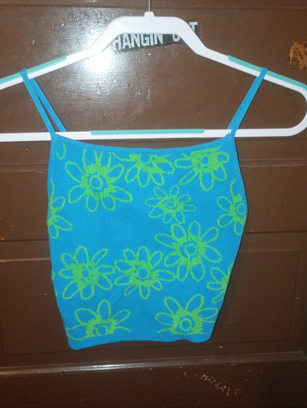 EUC CIDER Colorful Floral Knit Cropped Tank Top S